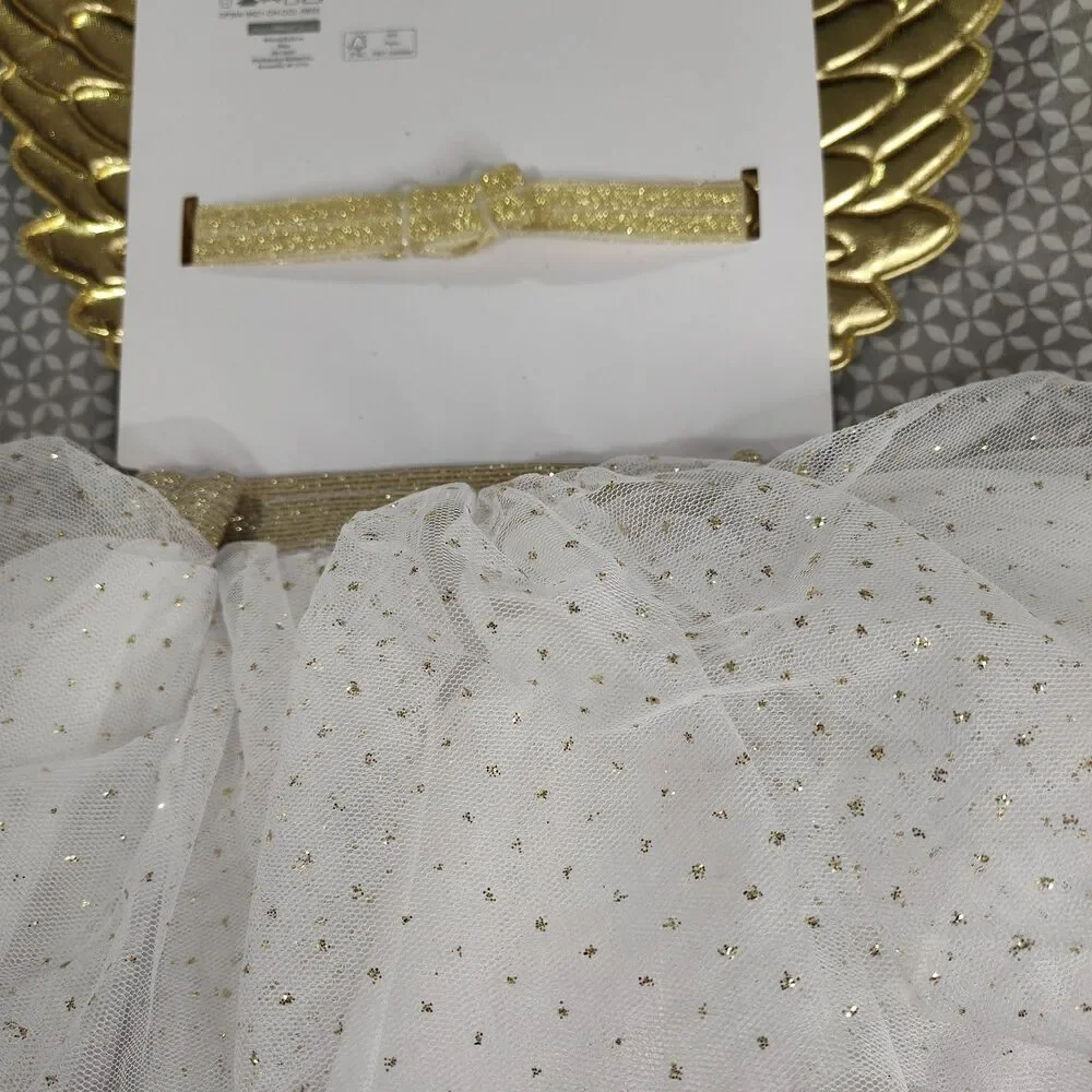Tutu Set Gold and White Angel Baby 0-12 months No Boundaries